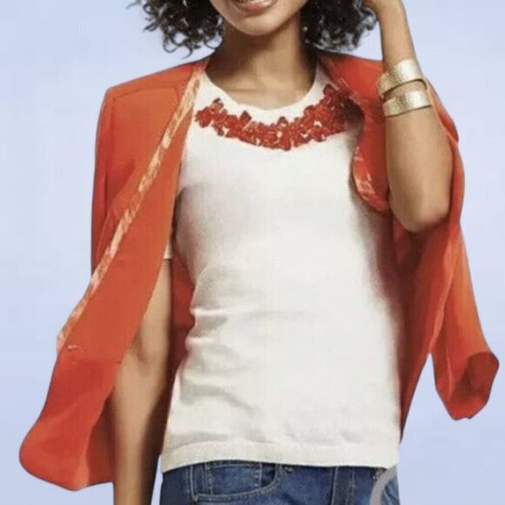 CAbi Jane Jacket‎ in Grenadine with Chiffon Trim - Size 8